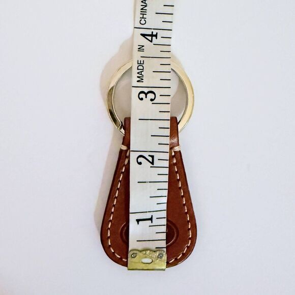 Dooney & Bourke Cognac Brown Leather Vintage Key Chain Fob Classic Logo Charm - Picture 4 of 5